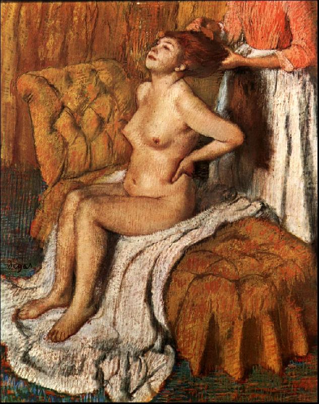 Edgar Degas A Woman Having her Hair Combed oil painting image